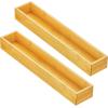 imagemDesign Bamboo Wood Stackable Kitchen Drawer Organizer Box Storage Tray for Kitchen Pantry Office Drawers Holds Silverware Cutlery Utensils  Home Sort Collection  2 Pack  Natural
