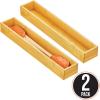 imagemDesign Bamboo Wood Stackable Kitchen Drawer Organizer Box Storage Tray for Kitchen Pantry Office Drawers Holds Silverware Cutlery Utensils  Home Sort Collection  2 Pack  Natural