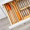 imagemDesign Bamboo Wood Stackable Kitchen Drawer Organizer Box Storage Tray for Kitchen Pantry Office Drawers Holds Silverware Cutlery Utensils  Home Sort Collection  2 Pack  Natural