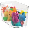 imagemDesign Deep Plastic Toy Bin with Handles  Storage Organizer for Kid Nursery Playroom Classroom  Hold Books Action Figures Blocks Crayons Dolls  10quot Long Aura Collection 8 Pack Clear