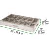 imagemDesign Fabric Under The Bed Shoe Storage Organizer Containers Bins for Mens Womens Kids Sneakers Flats Sandals Shoes  12 Compartments  Textured Print  LinenTan