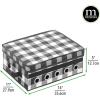 imagemDesign GiftWrapping Ribbon Storage Box with Handles  Holiday Bow Organizer Container with Lid  Christmas Giftwrap Ribbon Holder  Gift Storage Tote Bin and Bow Station Buffalo Plaid BlackWhite