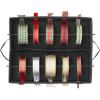 imagemDesign GiftWrapping Ribbon Storage Box with Handles  Holiday Bow Organizer Container with Lid  Christmas Giftwrap Ribbon Holder  Gift Storage Tote Bin and Bow Station Buffalo Plaid BlackWhite