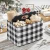 imagemDesign Holiday Storage Box for Gift Wrapping and Bows with Compartments and Handle  Christmas Organizer Tote for Ribbons  Divided Container for Crafts and Stationary  Buffalo Plaid BlackWhite