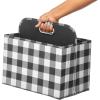 imagemDesign Holiday Storage Box for Gift Wrapping and Bows with Compartments and Handle  Christmas Organizer Tote for Ribbons  Divided Container for Crafts and Stationary  Buffalo Plaid BlackWhite