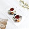 imagemDesign Large Modern Acrylic Rectangular Decorative Kitchen Serving Tray with BuiltIn Handles  Serve Food Tea Coffee Breakfast Snacks Cheese Appetizers and Drinks  2 Pack  Clear