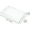 imagemDesign Large Modern Acrylic Rectangular Decorative Kitchen Serving Tray with BuiltIn Handles  Serve Food Tea Coffee Breakfast Snacks Cheese Appetizers and Drinks  2 Pack  Clear