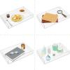 imagemDesign Large Modern Acrylic Rectangular Decorative Kitchen Serving Tray with BuiltIn Handles  Serve Food Tea Coffee Breakfast Snacks Cheese Appetizers and Drinks  2 Pack  Clear