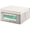 imagemDesign Medium Fabric Stackable Closet Storage Organizer Box with Front WindowLid for Bedroom Office Mudroom Organization Hold Clothes Blankets Linens Lido Collection 6 Pack BlackCream