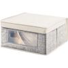 imagemDesign Medium Fabric Stackable Closet Storage Organizer Box with Front WindowLid for Bedroom Office Mudroom Organization Hold Clothes Blankets Linens Lido Collection 6 Pack BlackCream