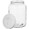 imagemDesign Medium Storage Glass Canister with Airtight Metal Lid for Kitchen Pantry Counter or Cabinet  Container for Food Snacks Cooking or Baking Supplies  Home Sort Collection  ClearWhite