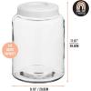 imagemDesign Medium Storage Glass Canister with Airtight Metal Lid for Kitchen Pantry Counter or Cabinet  Container for Food Snacks Cooking or Baking Supplies  Home Sort Collection  ClearWhite
