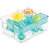 imagemDesign Plastic Adjustable Storage Center for Kitchen Cabinet Pantry Refrigerator Countertop  Holds KidsToddlers Bottles Sippy Cups Baby Food Jars  3 Pieces  ClearAqua Blue