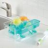 imagemDesign Plastic Adjustable Storage Center for Kitchen Cabinet Pantry Refrigerator Countertop  Holds KidsToddlers Bottles Sippy Cups Baby Food Jars  3 Pieces  ClearAqua Blue