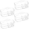 imagemDesign Plastic Office Storage Organizer Caddy Tote with Handle for Cabinet Countertop Desk Workspace  Holds Pens Colored Pencils Washi Tape Notebooks  Lumiere Collection 4 Pack  Clear