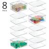 imagemDesign Plastic PlayroomGaming Storage Organizer Box Containers Hinged Lid for Shelves or Cubby Holds Small Toys Building Blocks Puzzles Markers Lumiere Collection 8 Pack Clear56 x 67 x 3
