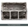 imagemDesign Plastic Woven Divided Cutlery Storage Organizer Caddy Tote  Basket Holder for Kitchen Table Cabinet Pantry  Holds Silverware Forks Knives Spoons Napkins and other Utensils  GrayGray