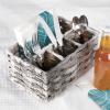 imagemDesign Plastic Woven Divided Cutlery Storage Organizer Caddy Tote  Basket Holder for Kitchen Table Cabinet Pantry  Holds Silverware Forks Knives Spoons Napkins and other Utensils  GrayGray