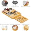 imagemDesign Serving Charcuterie BoardsAccessories  Wood and Slate Appetizer Holder Board with Cheese Knife Set Ceramic Bowl Chalk Pencils and Label Flags  Natural Wood