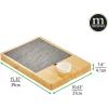 imagemDesign Serving Charcuterie BoardsAccessories  Wood and Slate Appetizer Holder Board with Cheese Knife Set Ceramic Bowl Chalk Pencils and Label Flags  Natural Wood