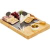 imagemDesign Serving Charcuterie BoardsAccessories  Wood and Slate Appetizer Holder Board with Cheese Knife Set Ceramic Bowl Chalk Pencils and Label Flags  Natural Wood
