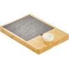 imagemDesign Serving Charcuterie BoardsAccessories  Wood and Slate Appetizer Holder Board with Cheese Knife Set Ceramic Bowl Chalk Pencils and Label Flags  Natural Wood