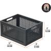 imagemDesign Small Decorative Wooden Crate Storage Box Rustic Pine Wood Organizer Bin Basket w BuiltIn Handles for Kitchen Pantry Cupboard Cabinet  Home Sort Collection  3 Pack  Black Pine