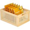imagemDesign Small Decorative Wooden Crate Storage Box Rustic Pine Wood Organizer Bin Basket wBuiltIn Handles for Kitchen Pantry Cupboard Cabinet or Counter  Home Sort Collection  Natural Pine