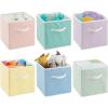 imagemDesign Small Fabric Collapsible Organizer Cube Bin Box with Front Handle for Cube Furniture Units Closet or Bedroom Storage Holds Clothing and Linens  Lido Collection  6 Pack  Bright Multicolor