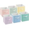 imagemDesign Small Fabric Collapsible Organizer Cube Bin Box with Front Handle for Cube Furniture Units Closet or Bedroom Storage Holds Clothing and Linens  Lido Collection  6 Pack  Bright Multicolor