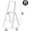 imagemDesign Small Folding Step Ladder Lightweight Slim Step Stool for Kitchen Closet Pantry Living Room Easy Reach MultiPurpose Foldable Stairs with Hand Rails Home Sort Collection Glossy White