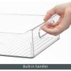 imagemDesign Small Plastic Nursery Storage Container Bins with Handles for Organization in Pantry Cabinet Closet or Cubby Shelves  Organizer for Baby Food Bibs Formula and Burp Cloths  6 Pack Clear