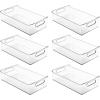 imagemDesign Small Plastic Nursery Storage Container Bins with Handles for Organization in Pantry Cabinet Closet or Cubby Shelves  Organizer for Baby Food Bibs Formula and Burp Cloths  6 Pack Clear