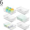 imagemDesign Small Plastic Nursery Storage Container Bins with Handles for Organization in Pantry Cabinet Closet or Cubby Shelves  Organizer for Baby Food Bibs Formula and Burp Cloths  6 Pack Clear