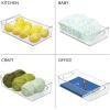 imagemDesign Small Plastic Nursery Storage Container Bins with Handles for Organization in Pantry Cabinet Closet or Cubby Shelves  Organizer for Baby Food Bibs Formula and Burp Cloths  6 Pack Clear