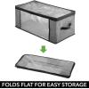imagemDesign Soft Fabric Closet Storage Organizer Zipper Bag with EasyView Front and Side Windows and Pull Handle for Bedroom Hallway Entryway Nursery Closets 4 Pack  Charcoal GrayBlack