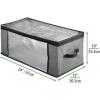 imagemDesign Soft Fabric Closet Storage Organizer Zipper Bag with EasyView Front and Side Windows and Pull Handle for Bedroom Hallway Entryway Nursery Closets 4 Pack  Charcoal GrayBlack