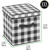 imagemDesign Square GiftWrap and Ornament Storage Box with Handles Holder Container for Christmas or Holiday Decorations  Removable Lid Closet or Cubby Storage Totes Buffalo Plaid 2 Pack BlackWhite