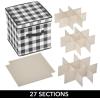 imagemDesign Square GiftWrap and Ornament Storage Box with Handles Holder Container for Christmas or Holiday Decorations  Removable Lid Closet or Cubby Storage Totes Buffalo Plaid 2 Pack BlackWhite