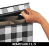 imagemDesign Square GiftWrap and Ornament Storage Box with Handles Holder Container for Christmas or Holiday Decorations  Removable Lid Closet or Cubby Storage Totes Buffalo Plaid 2 Pack BlackWhite