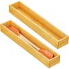 imagemDesign Bamboo Wood Stackable Kitchen Drawer Organizer Box Storage Tray for Kitchen Pantry Office Drawers Holds Silverware Cutlery Utensils  Home Sort Collection  2 Pack  Natural