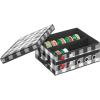 imagemDesign GiftWrapping Ribbon Storage Box with Handles  Holiday Bow Organizer Container with Lid  Christmas Giftwrap Ribbon Holder  Gift Storage Tote Bin and Bow Station Buffalo Plaid BlackWhite