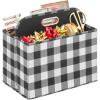 imagemDesign Holiday Storage Box for Gift Wrapping and Bows with Compartments and Handle  Christmas Organizer Tote for Ribbons  Divided Container for Crafts and Stationary  Buffalo Plaid BlackWhite