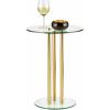 imagemDesign Round 16quot Glass Top SideEnd Drink Table  Tall Modern Decorative Accent SideEnd Metal Nightstand Furniture for Bedroom Living Room Home Office Dorm Room  Milan Collection  ClearBrass