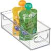imagemDesign Small Plastic Nursery Storage Container Bins with Handles for Organization in Cabinet Closet or Cubby Shelves  Organizer for Baby Food Bibs Formula  Ligne Collection  Clear
