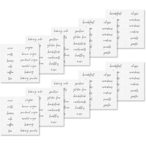 imagemDesign Kitchen Storage Labels Preprinted Sticker Decals  Organize Containers Jars Bins or Canisters Inside Cabinet Pantry Fridge or on Counter  Home Sort Collection 120 Labels WhiteBlack