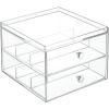 imagemDesign 2 pc Set Stackable Eyeglass Organizer Holder for Sunglasses Eyeglasses Reading Glasses  2 Divided Drawers Clear