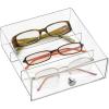 imagemDesign 2 pc Set Stackable Eyeglass Organizer Holder for Sunglasses Eyeglasses Reading Glasses  2 Divided Drawers Clear