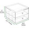 imagemDesign 2 pc Set Stackable Eyeglass Organizer Holder for Sunglasses Eyeglasses Reading Glasses  2 Divided Drawers Clear