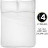 imagemDesign Cal King Size Superfine Brushed Microfiber 4Piece Sheet Set  Extra Soft Bed Sheets and Pillowcases  Easy Fit Deep Pockets  Wrinkle Resistant Comfortable ampamp Breathable  Optic White